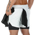 Plus Size Men's 2 in 1 Lightweight Workout Athletic Shorts