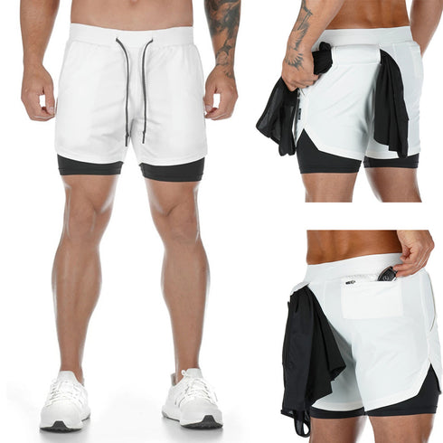Plus Size Men's 2 in 1 Lightweight Workout Athletic Shorts