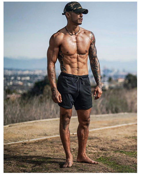 Plus Size Men's 2 in 1 Quick Dry Outdoor Sweat Shorts