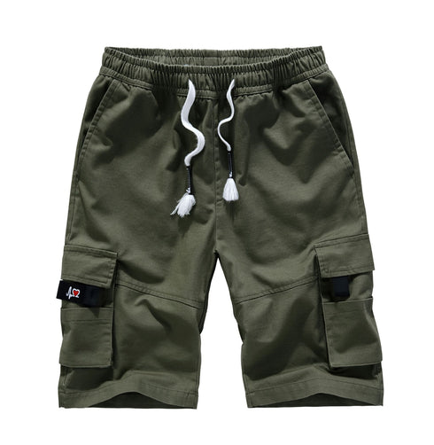 Plus Size Men's Cargo Shorts with Elastic Waistband
