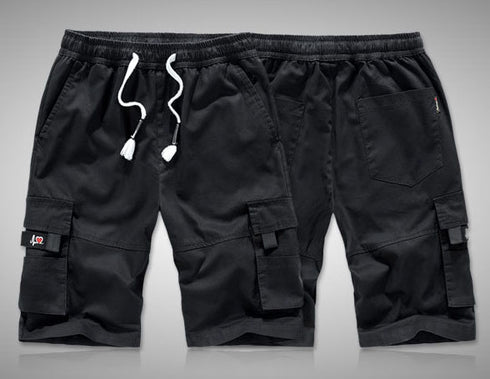 Plus Size Men's Cargo Shorts with Elastic Waistband
