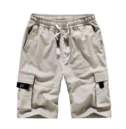 Plus Size Men's Cargo Shorts with Elastic Waistband