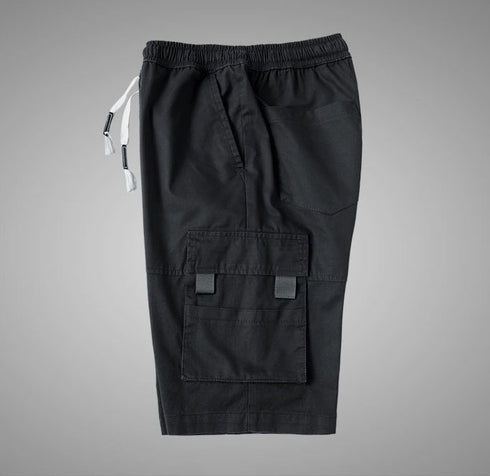 Plus Size Men's Cargo Shorts with Elastic Waistband