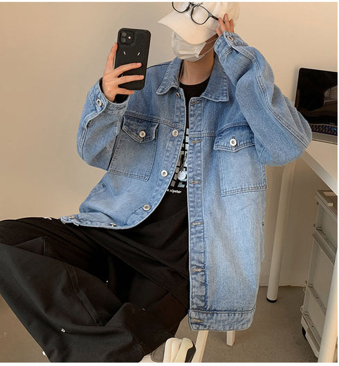 Plus Size Men's Casual Button Down Denim Jackets