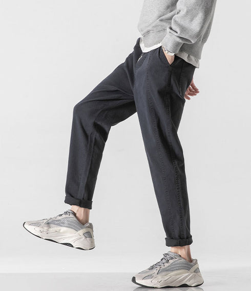 Plus Size Men's Casual Fleece-Lined Harem Joggers