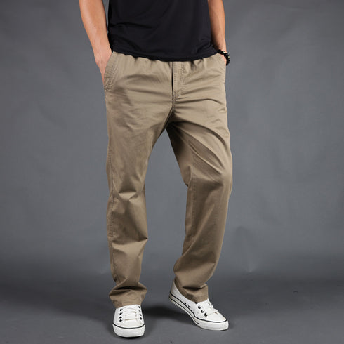 Plus Size Men's Cotton Straight Leg Cargo Pants