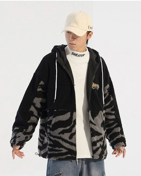 Plus Size Men's Fleece Zipper Jacket Warm Winter Coat