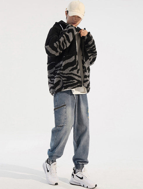 Plus Size Men's Fleece Zipper Jacket Warm Winter Coat