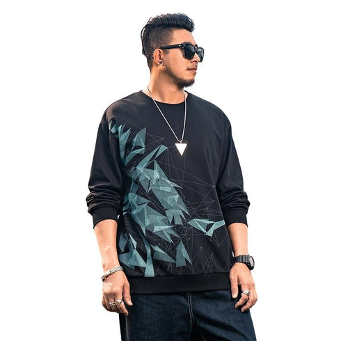 Plus Size Men's Hip Hop Activewear Pullover Sweatshirt