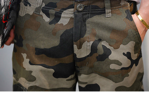 Plus Size Men's Loose Camo Shorts with Pockets