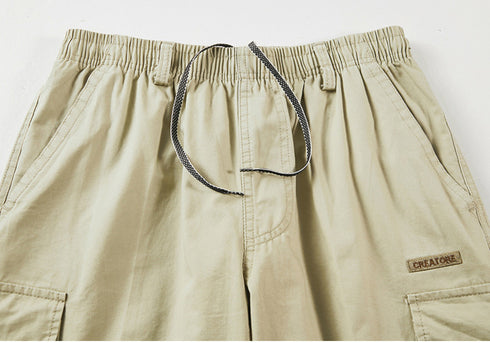 Plus Size Men's Outdoor Loose Fit Athletic Cargo Shorts