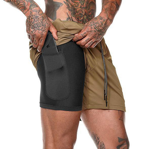 Plus Size Men's Quick Dry 2 in 1 Fit Workout Mesh Shorts