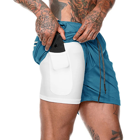 Plus Size Men's Quick Dry 2 in 1 Fit Workout Mesh Shorts