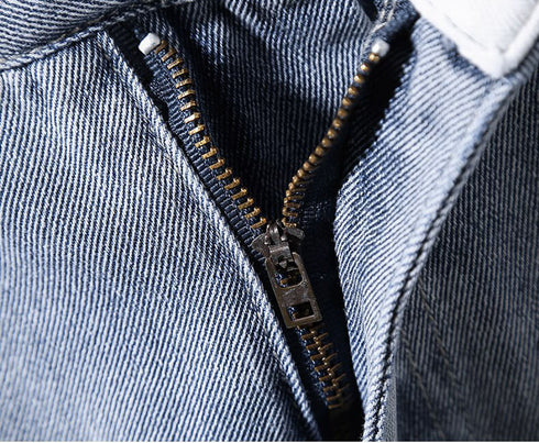 Plus Size Mid Waist Distressed Men's Jean Denim Shorts