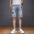 Plus Size Mid Waist Distressed Men's Jean Denim Shorts