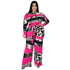 Plus Size Print Style Women's Wide Leg Jumpsuits