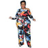 Plus Size Print Style Women's Wide Leg Jumpsuits