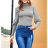Plus Size Pullover Pure Color Turtleneck Women's Tunics