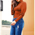 Plus Size Pullover Pure Color Turtleneck Women's Tunics