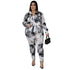 Plus Size Simple Women's Tops Pant Two Piece Outfits