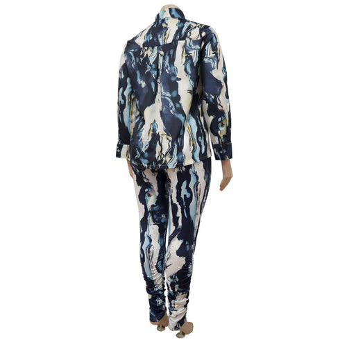 Plus Size Simple Women's Tops Pant Two Piece Outfits