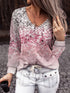 Plus Size Stylish Printed Women's Long Sleeve Sweatshirt