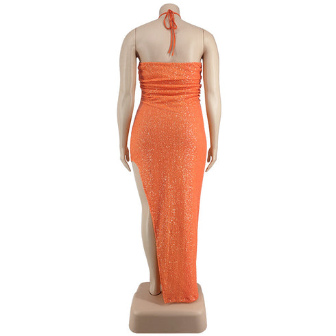 Plus Size Stylish Women's Glitter Sexy Maxi Long Dresses