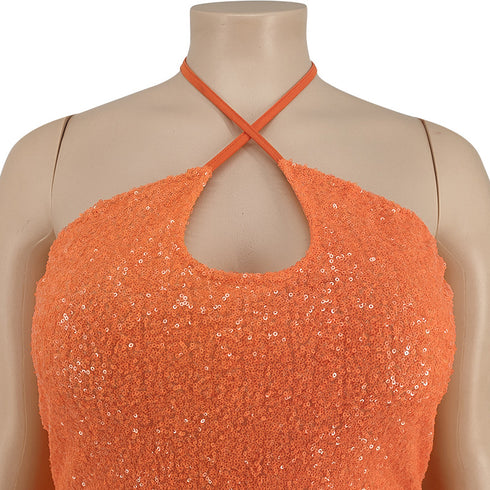 Plus Size Stylish Women's Glitter Sexy Maxi Long Dresses