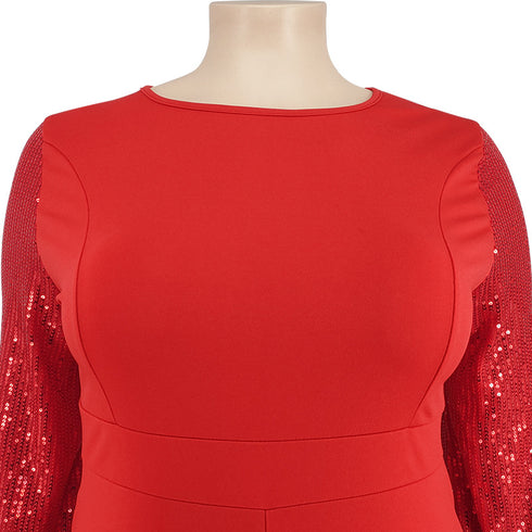 Plus Size Western Stylish Round Collar Jumpsuits for Women