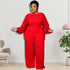 Plus Size Western Stylish Round Collar Jumpsuits for Women