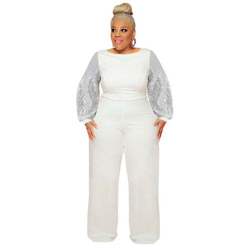 Plus Size Western Stylish Round Collar Jumpsuits for Women