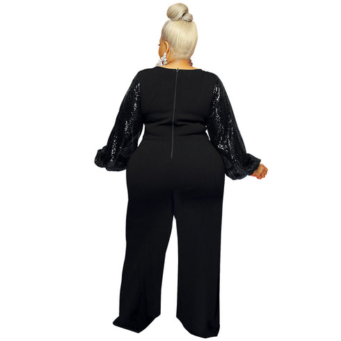 Plus Size Western Stylish Round Collar Jumpsuits for Women