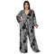 Plus Size Women's Belted Stylish Printed Jumpsuits