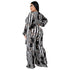 Plus Size Women's Belted Stylish Printed Jumpsuits