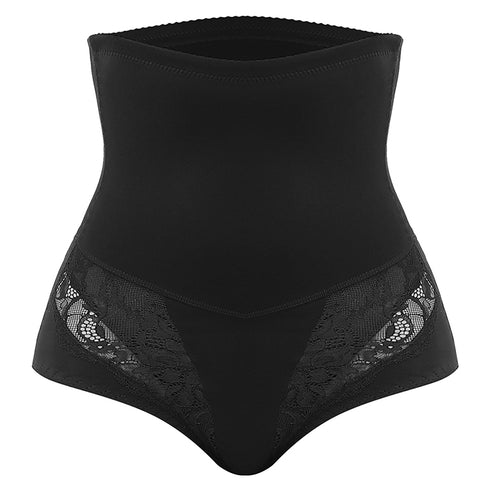 Plus Size Women's High Waist Tummy Control Lace Panties