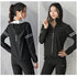 Plus Size Women's Hot Sweat Zipper Jacket Pants Sauna Suits