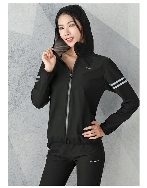 Plus Size Women's Hot Sweat Zipper Jacket Pants Sauna Suits