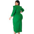 Plus Size Women's Long Sleeve V Neck Irregularity Dresses