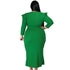 Plus Size Women's Long Sleeve V Neck Irregularity Dresses