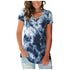 Plus Size Women's Loose Tie-dyed Short Sleeved T-shirt Top