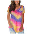 Plus Size Women's Loose Tie-dyed Short Sleeved T-shirt Top