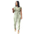 Plus Size Women's Patchwork Short Sleeve Jumpsuits