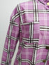 Plus Size Women's Plaid Lapel Button Coat Loose Shirts