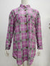 Plus Size Women's Plaid Lapel Button Coat Loose Shirts