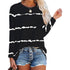 Plus Size Women's Print Round Collar Long Sleeve T-shirt