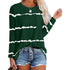 Plus Size Women's Print Round Collar Long Sleeve T-shirt
