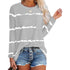 Plus Size Women's Print Round Collar Long Sleeve T-shirt