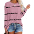 Plus Size Women's Print Round Collar Long Sleeve T-shirt