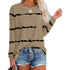 Plus Size Women's Print Round Collar Long Sleeve T-shirt