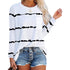 Plus Size Women's Print Round Collar Long Sleeve T-shirt